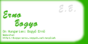 erno bogyo business card