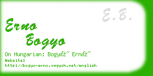 erno bogyo business card